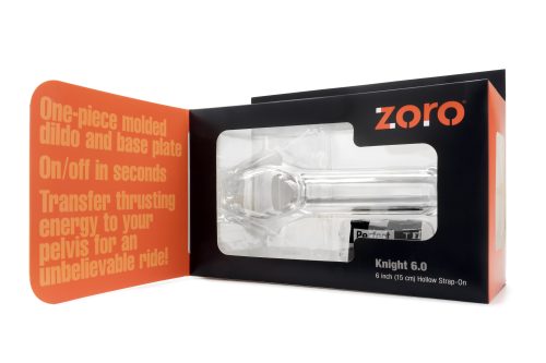 Zoro Knight 6in Hollow Shaft Clear Strap On - Image 5
