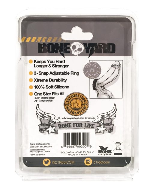 Boneyard Silicone Cock Strap - 3 Snap Ring - Black - Image 8
