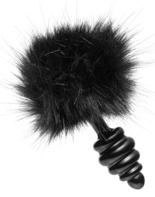 Black Bunny Tail Anal Plug - Image 3