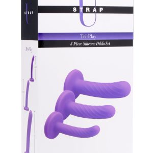 Tri-Play 3 Pc Purple Silicone Dildo Set
