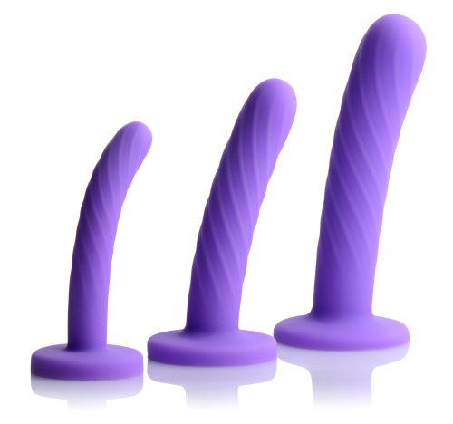 Tri-Play 3 Pc Purple Silicone Dildo Set - Image 4