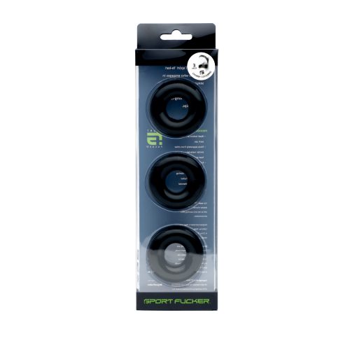 Sport Fucker Rubber Cockring 3 Pk Black - Image 3