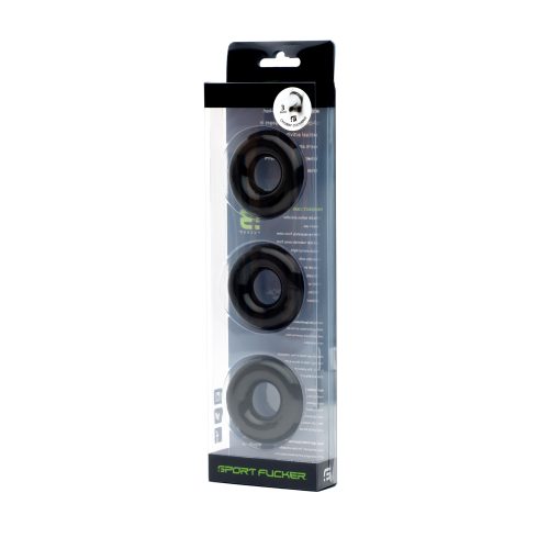 Sport Fucker Rubber Cockring 3 Pk Black - Image 4
