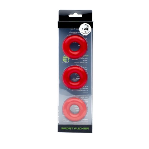 Sport Fucker Chubby Cockring 3 Pk Red - Image 3