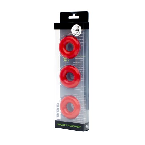 Sport Fucker Chubby Cockring 3 Pk Red - Image 4