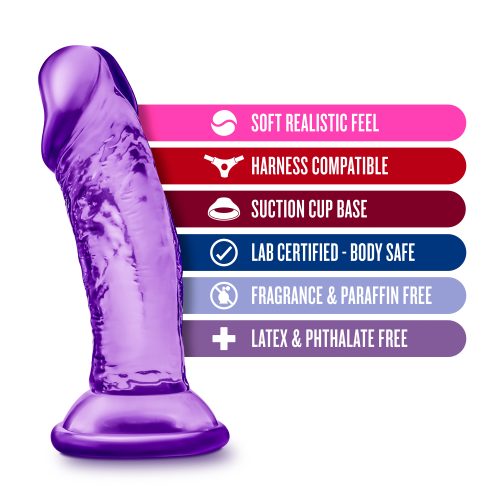B Yours Sweet N Small Dildo with Suction Cup 4in Purple - Image 7