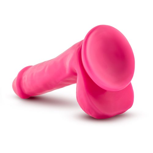 Neo Dual Density Cock With Balls 6in Neon Pink - Image 6