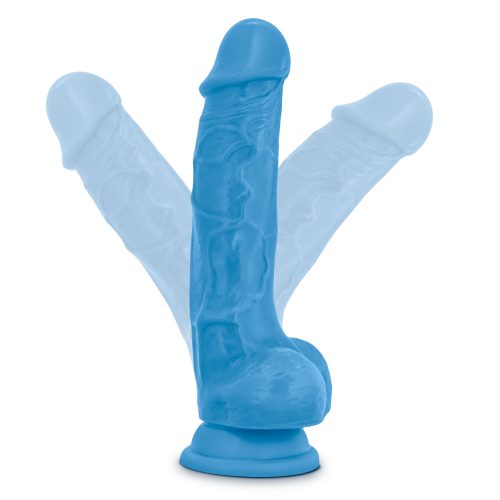Neo Dual Density Cock With Balls 7in Neon Blue - Image 5