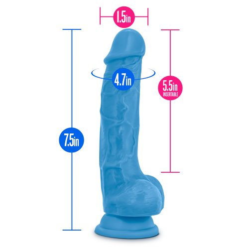 Neo Dual Density Cock With Balls 7in Neon Blue - Image 6