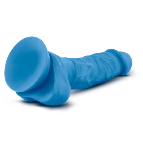 Neo Dual Density Cock With Balls 7in Neon Blue - Image 8