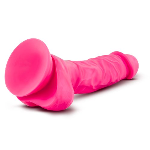 Neo Dual Density Cock With Balls 7in Neon Pink - Image 9
