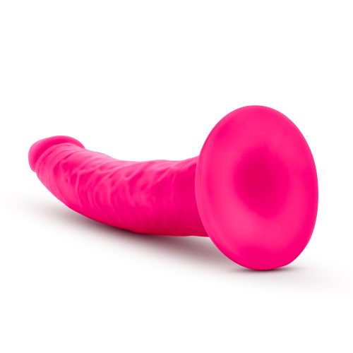Neo Elite 7.5in Silicone Dual Density Cock Neon Pink - Image 4