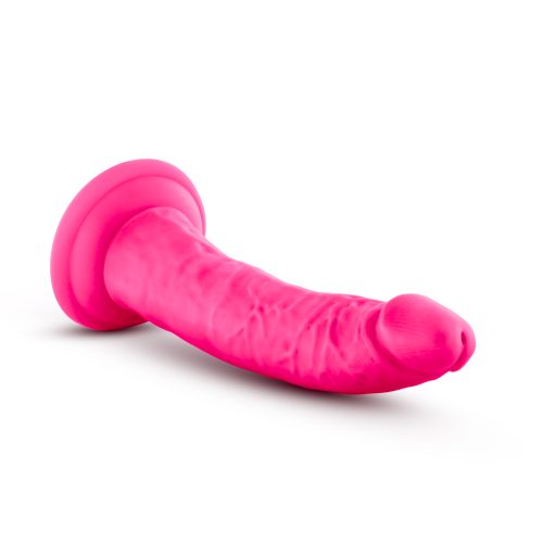 Neo Elite 7.5in Silicone Dual Density Cock Neon Pink - Image 6