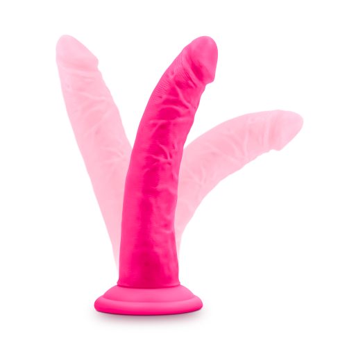 Neo Elite 7.5in Silicone Dual Density Cock Neon Pink - Image 7