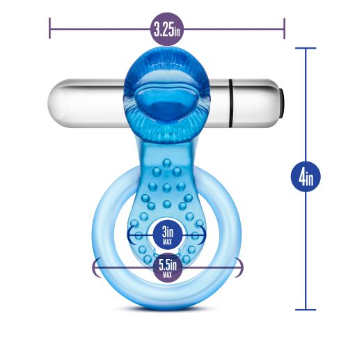 Stay Hard 10 Function Vibrating Tongue Ring Blue - Image 6