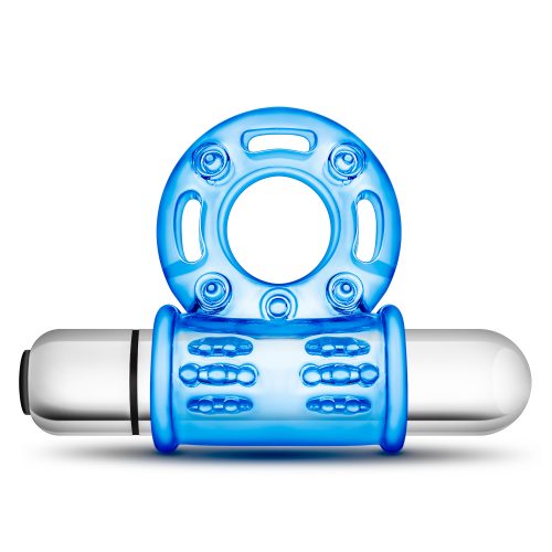 Stay Hard 10 Function Vibrating Bull Ring Blue - Image 3