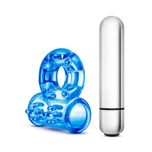 Stay Hard 10 Function Vibrating Bull Ring Blue - Image 6
