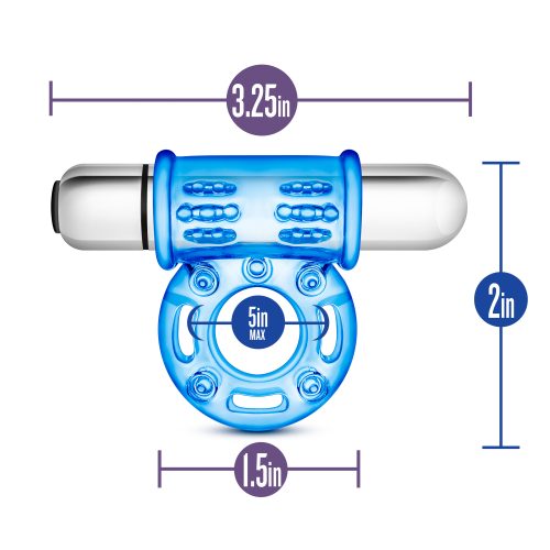 Stay Hard 10 Function Vibrating Bull Ring Blue - Image 7