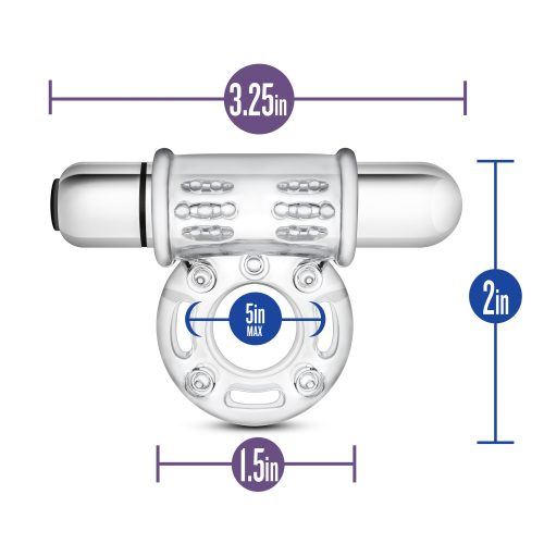 Stay Hard 10 Function Vibrating Mega Bull Ring Clear - Image 7