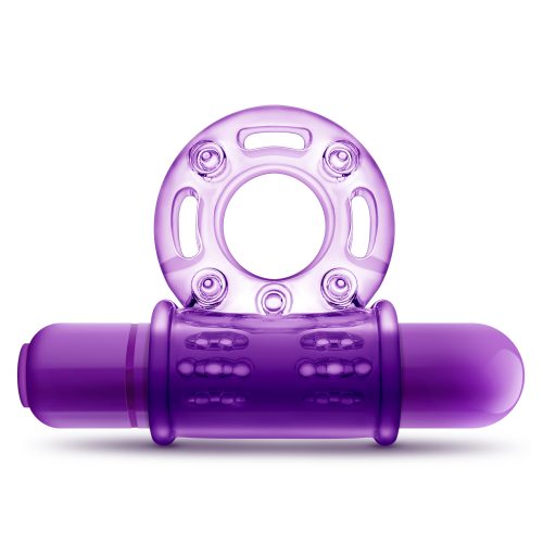 Play With Me Couples Play Vibrating Cock Ring Purple - Image 3