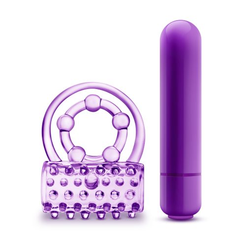 Play With Me The Player Vibrating Double Strap Cock Ring Purple - Image 4