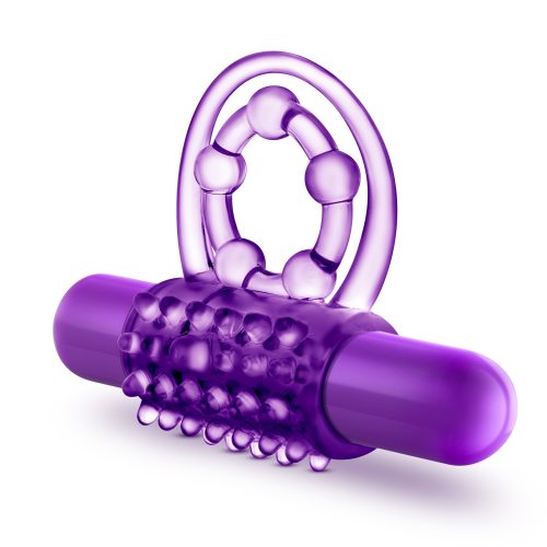 Play With Me The Player Vibrating Double Strap Cock Ring Purple - Image 6