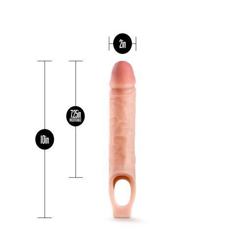 Performance 10in Cock Sheath Penis Extender Vanilla - Image 4