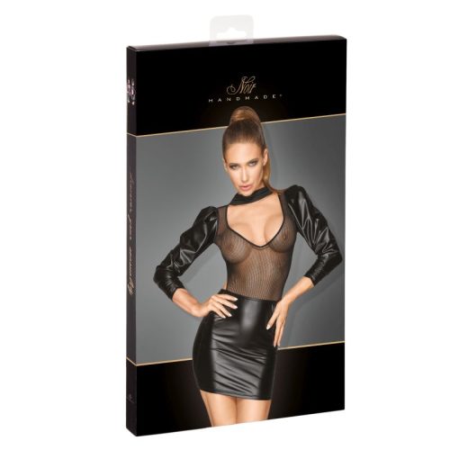 Power Wetlook Tulle Dress w Bouffant Sleeves - Image 4
