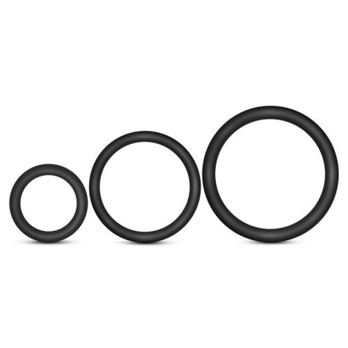 Performance Silicone Cock Ring 3 Pc Set Black - Image 3