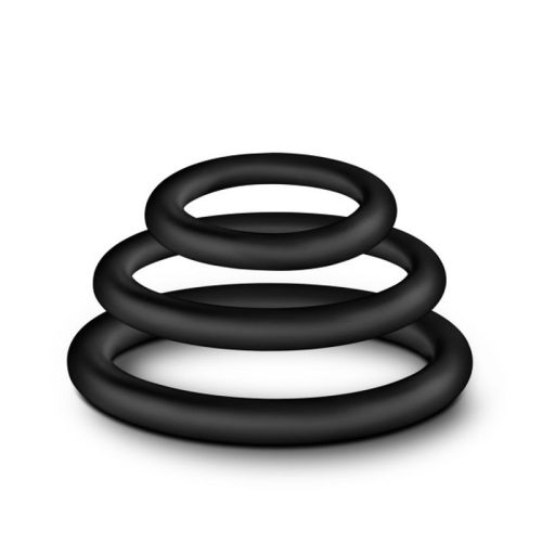 Performance Silicone Cock Ring 3 Pc Set Black - Image 4