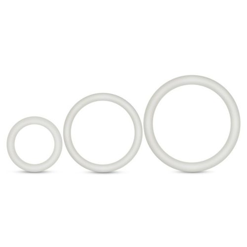 Performance Silicone Cock Ring 3 Pc Set White Glow - Image 3