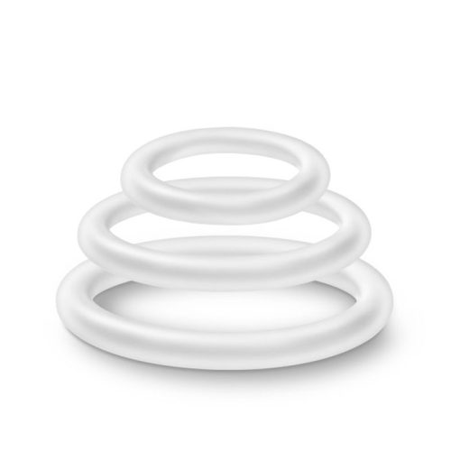 Performance Silicone Cock Ring 3 Pc Set White Glow - Image 4