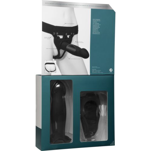 Be Bold 8in Large Dong 2 Pc Hollow Silicone Strap-On Set - Image 8