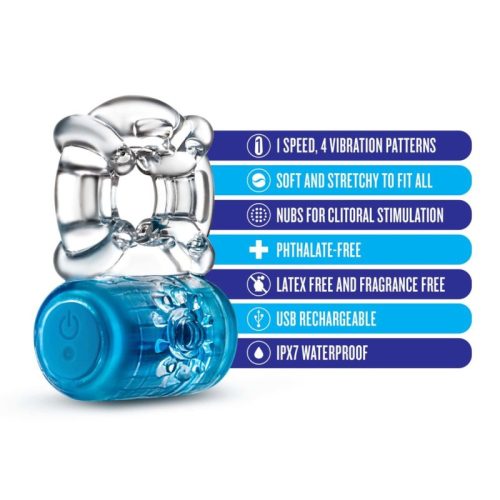 Play with Me Pleaser Rechargeable C Ring Blue - Image 3