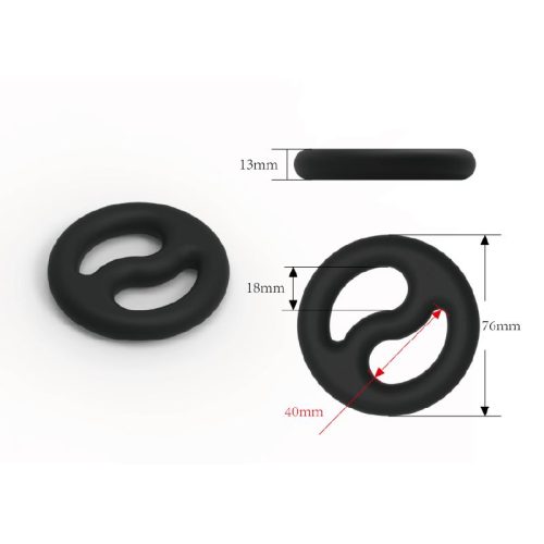 Brutus Yin Yang Silicone Cock and Ball Duo Ring - Image 3