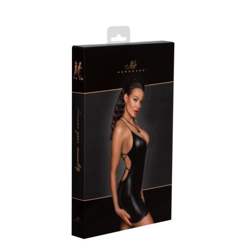 Power Wetlook Mini Dress w Lace Up Back - Image 7