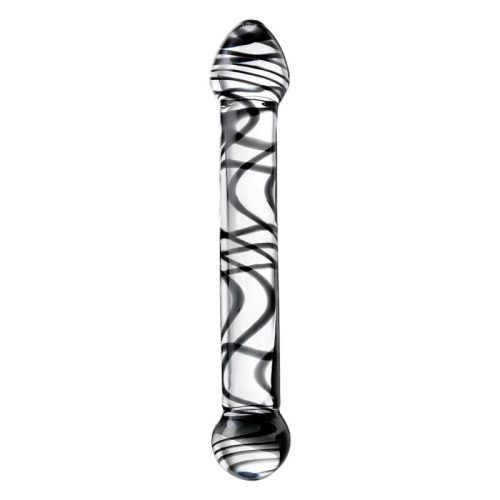 Sexus Glass Dildo Duo Black Swirl 20.5cm - Image 3