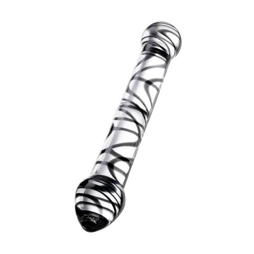 Sexus Glass Dildo Duo Black Swirl 20.5cm - Image 4