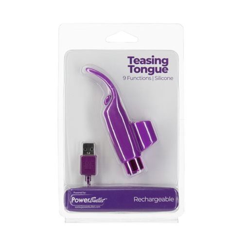 Power Bullet Teasing Tongue w Rechargeable Bullet Purple - Image 5