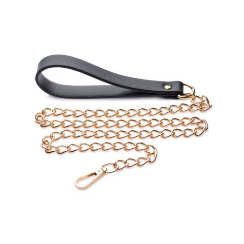 Leashed Lover Black/Gold Chain Leash - Image 3