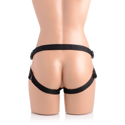 Brazen 8" Silicone Dildo w Harness Flesh - Image 4