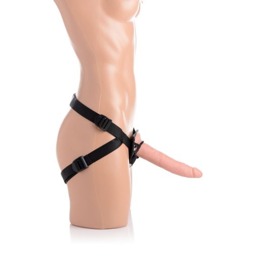 Charmed 7.5in Silicone Dildo w Harness Flesh - Image 7
