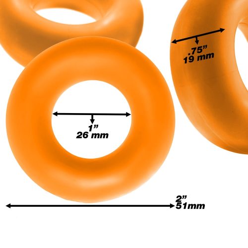 Fat Willy 3 Pc Jumbo Cockrings Orange - Image 3