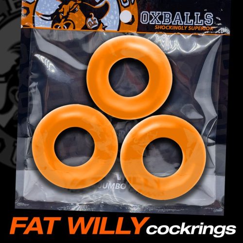 Fat Willy 3 Pc Jumbo Cockrings Orange - Image 7