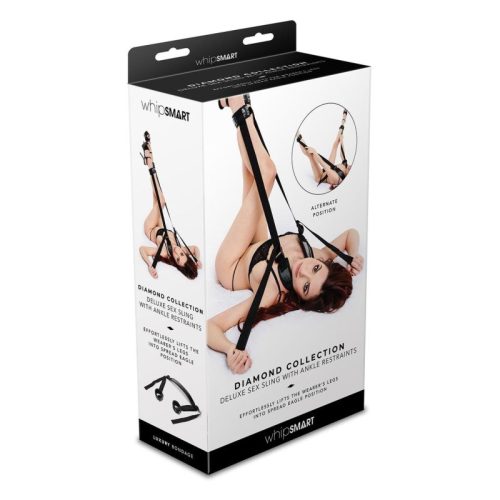 Whip Smart Diamond Deluxe Sex Swing w Ankle Restraints Black - Image 3