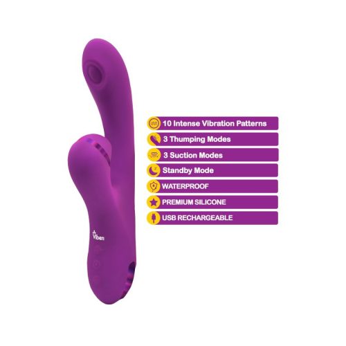Viben Dazzle Rechargeable Thumping Rabbit Berry - Image 4