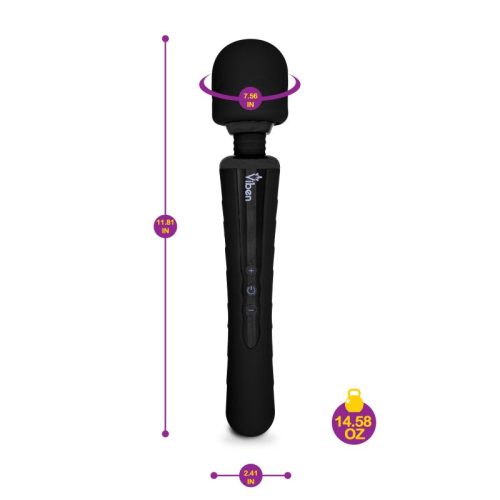 Viben Obsession Rechargeable Wand Massager Black - Image 3