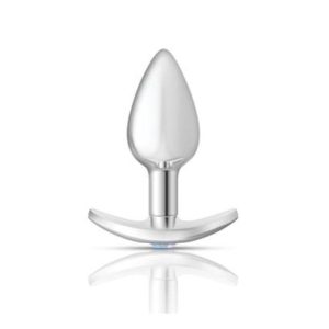 Cheeky Charms Silver Anchor Butt Plug w Clear and Teal Jewel Kit