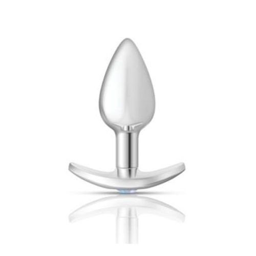 Cheeky Charms Silver Anchor Butt Plug w Clear and Teal Jewel Kit
