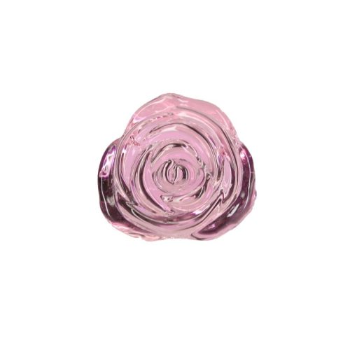 Pillow Talk Rosy Luxurious Glass Anal Plug w Clear Gem - Image 4